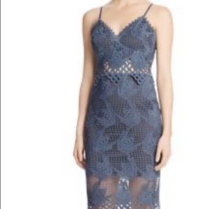 Aqua Navy Blue Lace Cami Dress